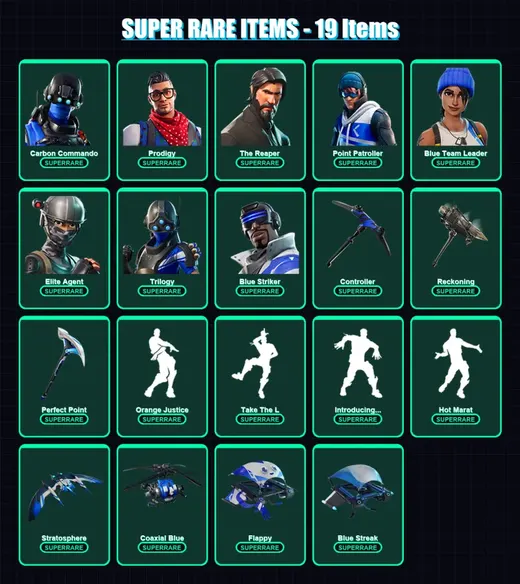 [PS4/PS5/XBOX/PC] | Carbon Commando | Prodigy | The Reaper | 104 skin | Lv1614