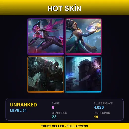 RU | PROJECT: Irelia | Majestic Empress Morgana | Executioner Mundo | Spellthief Lux | 6 Skin | 23 Champ | Lv34 — Myrmidon Pantheon