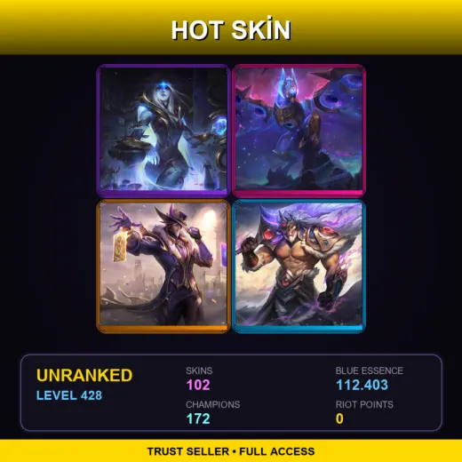 RU | Cosmic Queen Ashe | Cosmic Flight Anivia | Victorious Twisted Fate | Victorious Tryndamere | 102 Skin | 172 Champ | Lv428
