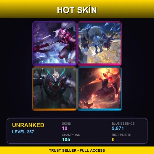 LAS | Challenger Nidalee | Dragon Knight Mordekaiser | Ice King Twitch | Infernal Akali | 10 Skin | 105 Champ | Lv257 — Dragon Knight Mordekaiser
