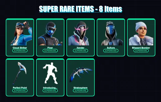 [PS4/PS5/XBOX/PC] | Cloud Striker | Fixer | Xander | Sultura | Blizzard Bomber | 6 skin | 10 pickaxe | 6 emote | 6 glider | Lv42