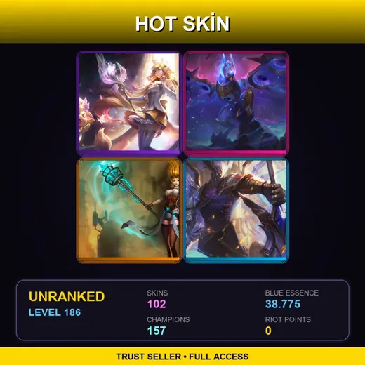 TW | Prestige Star Guardian Soraka | Cosmic Flight Anivia | Hextech Janna | Victorious Aatrox | 102 Skin | 157 Champ | Lv186