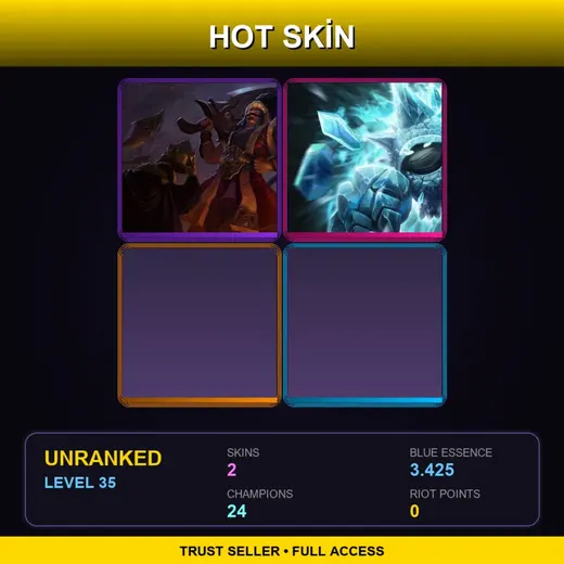 EUNE | Sultan Tryndamere | Freljord Rammus | 2 Skin | 24 Champ | Lv35