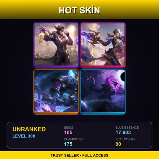 EUNE | Victorious Twisted Fate | Victorious Fiora | Spirit Blossom Soraka | Cosmic Paladin Sion | 105 Skin | 175 Champ | Lv308