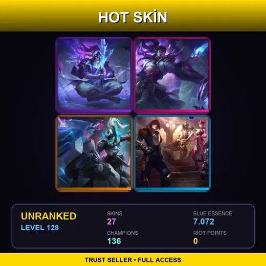 LAN | Spirit Blossom Master Yi | Spirit Blossom Thresh | PROJECT: Sejuani | King of Clubs Mordekaiser | 27 Skin | 136 Champ | Lv128