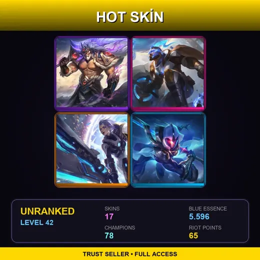 EUW | Victorious Tryndamere | Cosmic Blade Master Yi | Pulsefire Pantheon | Pulsefire Riven | 17 Skin | 78 Champ | Lv42