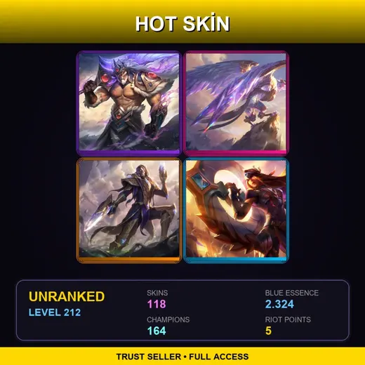 SG | Victorious Tryndamere | Victorious Anivia | Victorious Lucian | Victorious Sivir | 118 Skin | 164 Champ | Lv212 — Guqin Sona