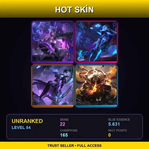 SG | Spirit Blossom Riven | PROJECT: Ashe | Spirit Blossom Vayne | God Staff Jax | 22 Skin | 165 Champ | Lv54