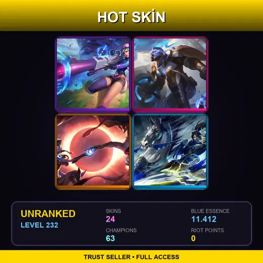 LAS | Arcade Caitlyn | PROJECT: Vayne | Star Guardian Poppy | Pulsefire Pantheon | 24 Skin | 63 Champ | Lv232 — LoL account