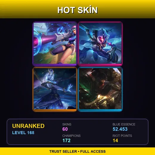 VN | Battle Academia Ezreal | Cosmic Blade Master Yi | Star Guardian Kai'Sa | Spirit Blossom Sett | 60 Skin | 172 Champ | Lv168