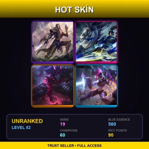 EUNE | Victorious Lucian | Warring Kingdoms Xin Zhao | Blood Moon Tryndamere | PROJECT: Jinx | 19 Skin | 60 Champ | Lv82