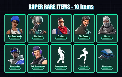 [PS4/PS5/XBOX/PC] | Blue Team Leader | Elite Agent | Prodigy | The Reaper | Havoc | 19 skin | 9 pickaxe | 16 emote | 13 glider | Lv234