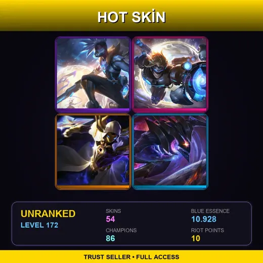 LAN | Star Guardian Miss Fortune | Cosmic Reaver Kassadin | Pulsefire Ekko | Pulsefire Ezreal | 54 Skin | 86 Champ | Lv172