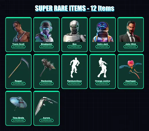 [PC/PSN] | Travis Scott | Breakpoint | Eon | Astro Jack | John Wick | 193 skin | 139 pickaxe | 167 emote | 126 glider | Lv1615