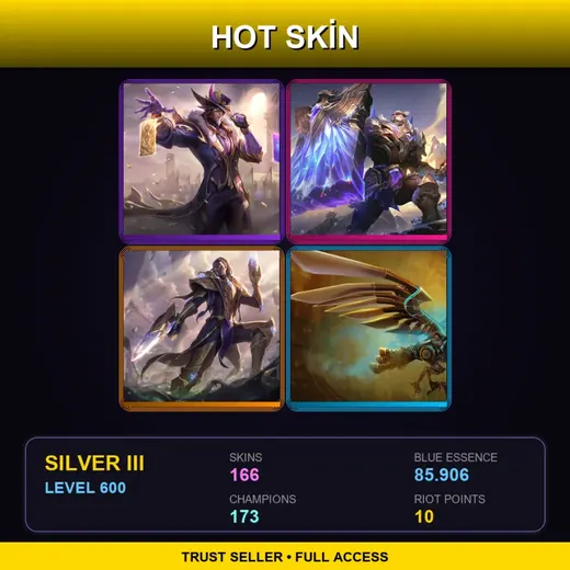 LAN | Victorious Twisted Fate | Victorious Braum | Victorious Lucian | Hextech Anivia | 166 Skin | 173 Champ | Silver III | Lv600