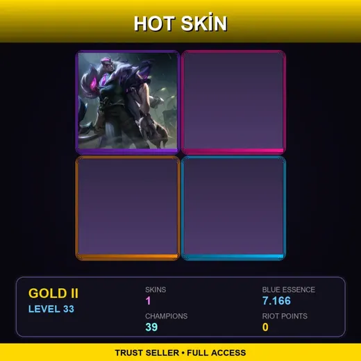 EUNE | Crime City Nightmare Darius | 1 Skin | 39 Champ | Gold II | Lv33