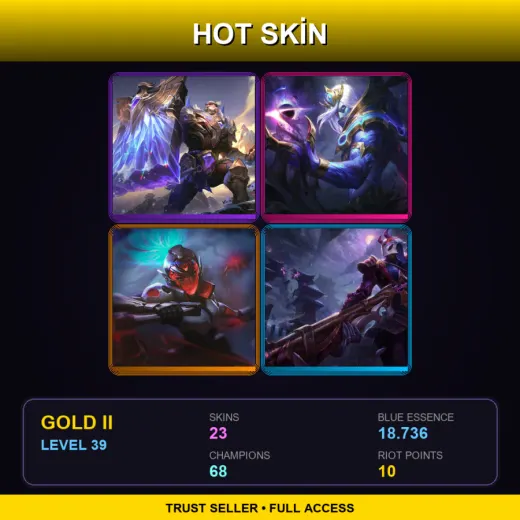 LAN | Victorious Braum | Cosmic Devourer Vladimir | PROJECT: Akali | Blood Moon Jhin | 23 Skin | 68 Champ | Gold II | Lv39
