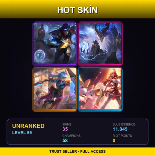 EUNE | Pulsefire Twisted Fate | Storm Dragon Aurelion Sol | Battle Academia Leona | Star Guardian Miss Fortune | 35 Skin | 58 Champ | Lv99