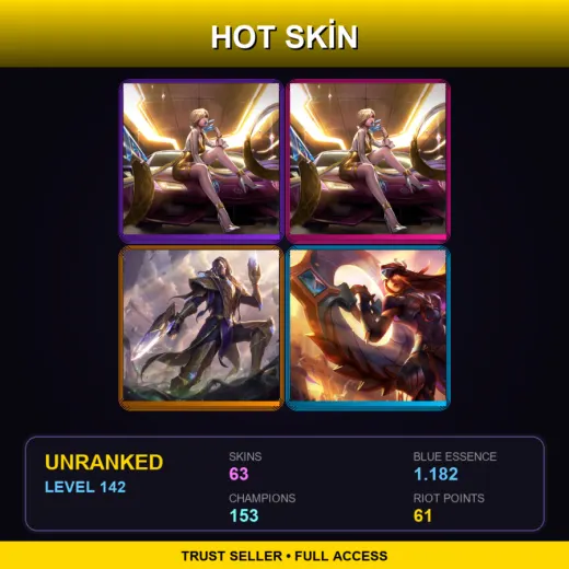 EUW | Prestige K/DA Evelynn (2022) | Prestige K/DA Evelynn | Victorious Lucian | Victorious Sivir | 63 Skin | 153 Champ | Lv142