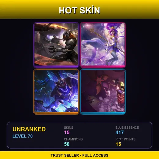 RU | PROJECT: Yi | Star Guardian Janna | Worldbreaker Nasus | Surprise Party Fiddlesticks | 15 Skin | 58 Champ | Lv70 — Unchained Alistar