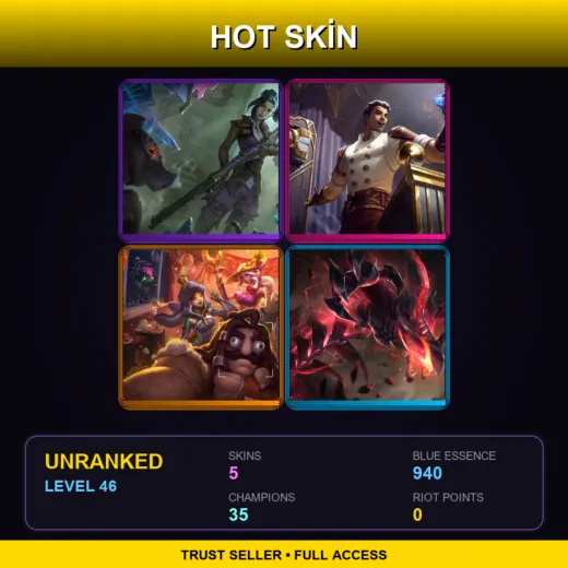 TR | Arcane Enforcer Caitlyn | Arcane Inventor Jayce | Order of the Banana Soraka | Eternum Rek'Sai | 5 Skin | 35 Champ | Lv46