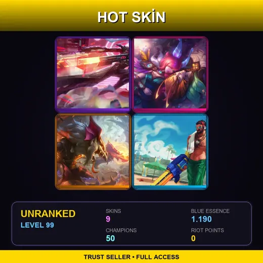 EUW | PROJECT: Lucian | Elderwood Rakan | Dragonslayer Twitch | Pool Party Graves | 9 Skin | 50 Champ | Lv99 — Eternum Nocturne