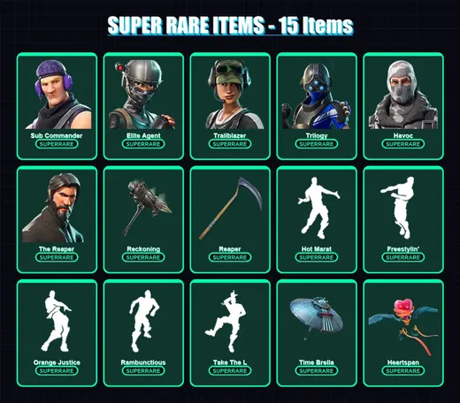 [PC/XBOX/PSN] | Sub Commander | Elite Agent | Trailblazer | Trilogy | Havoc | 87 skin | 113 pickaxe | 110 emote | 97 glider | Lv1505
