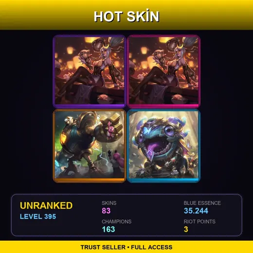 LAN | Prestige Firecracker Vayne (2022) | Victorious Blitzcrank | Prestige Firecracker Vayne | Victorious Kog'Maw | 83 Skin | 163 Champ | Lv395