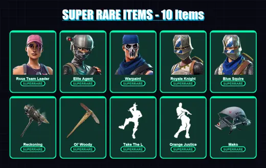 [PC/PSN] | Rose Team Leader | Elite Agent | Warpaint | Royale Knight | Blue Squire | 49 skin | 52 pickaxe | 49 emote | 59 glider | Lv687