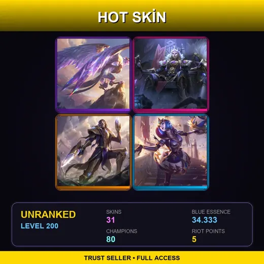 LAN | Victorious Anivia | Victorious Sejuani | Victorious Lucian | Victorious Orianna | 31 Skin | 80 Champ | Lv200 — Vandal Vladimir