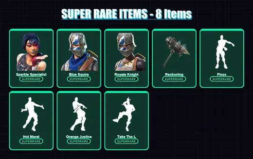 [PC/XBOX/PSN] | Sparkle Specialist | Blue Squire | Royale Knight | Calamity | Dark Voyager | 20 skin | 17 pickaxe | 31 emote | 26 glider | Lv431