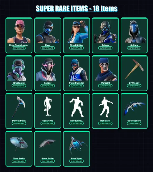 [PS4/PS5/XBOX/PC] | Rose Team Leader | Fixer | Cloud Striker | Trilogy | Sultura | 151 skin | 192 pickaxe | 136 emote | 150 glider | Lv1832