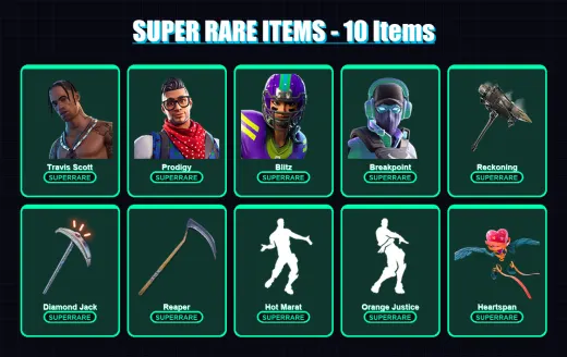 [PC/XBOX/PSN] | Travis Scott | Prodigy | Blitz | Breakpoint | Hybrid | 129 skin | 76 pickaxe | 70 emote | 58 glider | Lv718