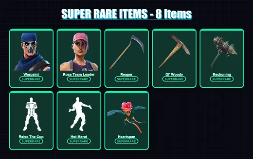 [PC/XBOX/PSN] | Warpaint | Rose Team Leader | Lynx | Inferno | Rox | 99 skin | 86 pickaxe | 86 emote | 77 glider | Lv966