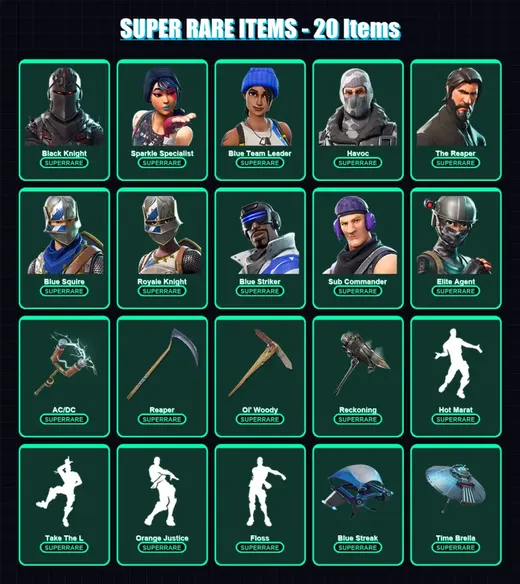 [PC/XBOX/PSN] | Black Knight | Sparkle Specialist | Blue Team Leader | Havoc | The Reaper | 95 skin | 71 pickaxe | 77 emote | 75 glider | Lv1022
