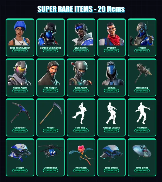 [PS4/PS5/XBOX/PC] | Blue Team Leader | Carbon Commando | Blue Striker | Prodigy | Trilogy | 82 skin | 62 pickaxe | 71 emote | 67 glider | Lv971 — Game account