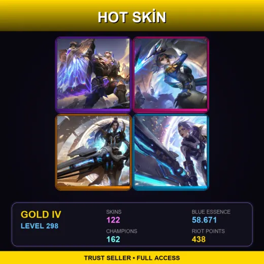 EUW | Victorious Braum | Pulsefire Fiora | Pulsefire Caitlyn | Pulsefire Riven | 122 Skin | 162 Champ | Gold IV | Lv298