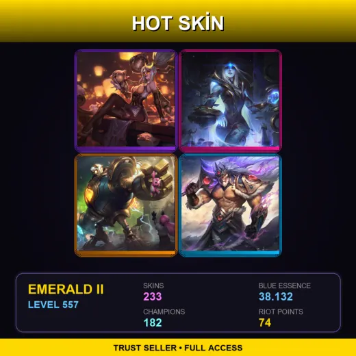 LAN | Prestige Firecracker Vayne | Cosmic Queen Ashe | Victorious Blitzcrank | Victorious Tryndamere | 233 Skin | 182 Champ | Emerald II | Lv557