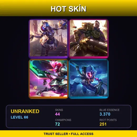 ME | Victorious Orianna | Victorious Graves | Cosmic Blade Master Yi | Elderwood LeBlanc | 44 Skin | 72 Champ | Lv66
