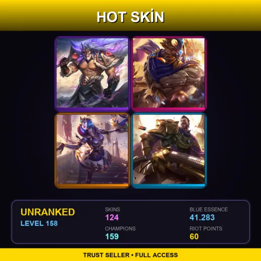 EUW | Victorious Tryndamere | Victorious Maokai | Victorious Orianna | Victorious Graves | 124 Skin | 159 Champ | Lv158