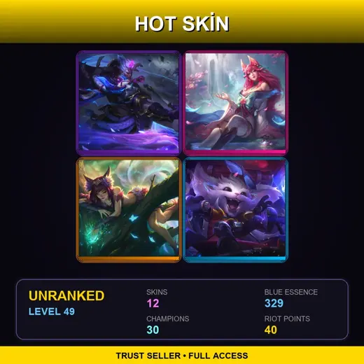EUW | Spirit Blossom Darius | Spirit Blossom Ahri | Elderwood Ahri | Super Galaxy Gnar | 12 Skin | 30 Champ | Lv49 — Snow Moon Kayn