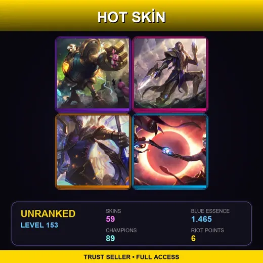 SG | Victorious Blitzcrank | Victorious Lucian | Victorious Aatrox | Star Guardian Poppy | 59 Skin | 89 Champ | Lv153