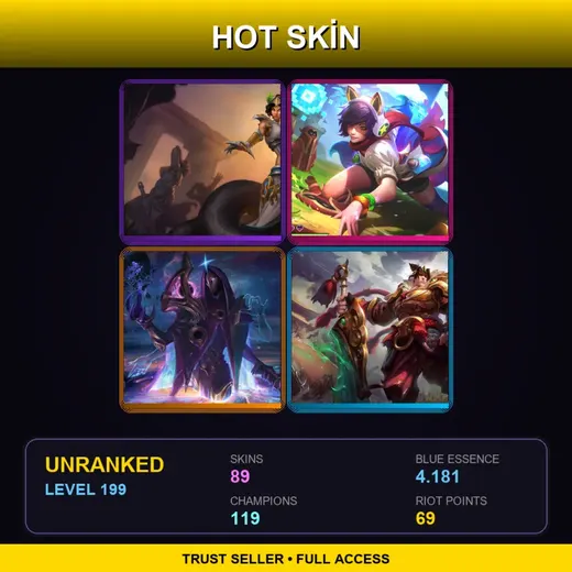 LAN | Mythic Cassiopeia | Spirit Blossom Tristana | Blood Moon Tryndamere | Spirit Blossom Cassiopeia | 89 Skin | 119 Champ | Lv199