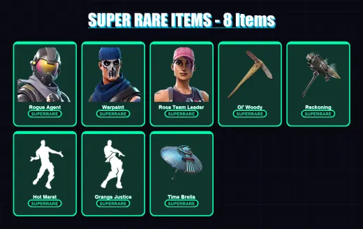 [PC/XBOX/PSN] | Rogue Agent | Warpaint | Rose Team Leader | Drift | Zenith | 112 skin | 99 pickaxe | 92 emote | 108 glider | Lv1280