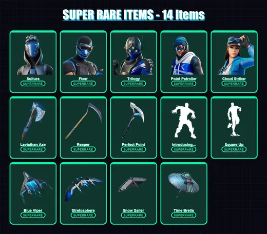 [PS4/PS5/XBOX/PC] | Sultura | Fixer | Trilogy | Point Patroller | Cloud Striker | 111 skin | 139 pickaxe | 119 emote | 121 glider | Lv1599