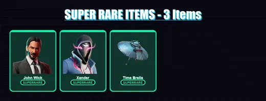 [PC/XBOX/PSN] | John Wick | Xander | Zeus | Valeria | Hades | 84 skin | 100 pickaxe | 100 emote | 84 glider | Lv1217