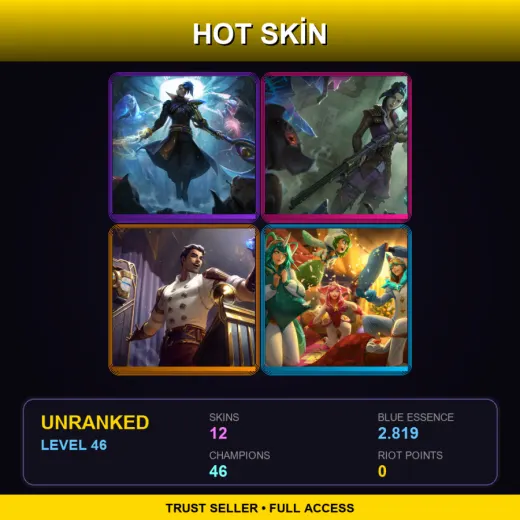 VN | Odyssey Kayn | Arcane Enforcer Caitlyn | Arcane Inventor Jayce | Pajama Guardian Ezreal | 12 Skin | 46 Champ | Lv46