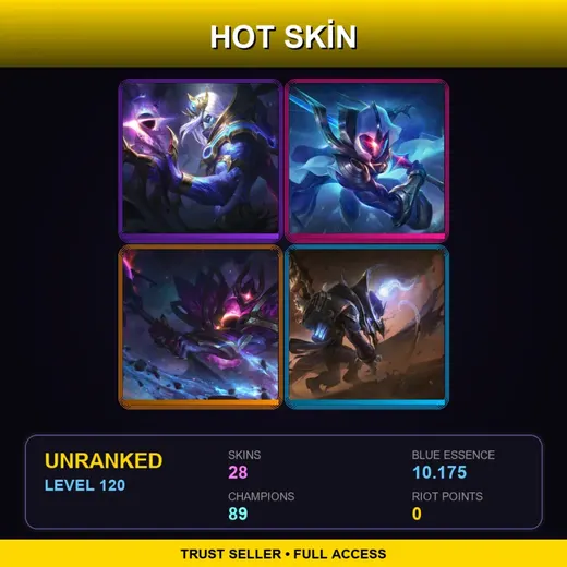 LAN | Cosmic Devourer Vladimir | Cosmic Blade Master Yi | Dark Star Mordekaiser | High Noon Twitch | 28 Skin | 89 Champ | Lv120 — Debonair Galio