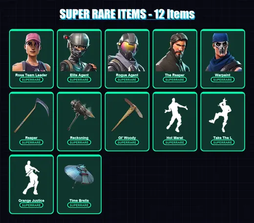 [PC/PSN] | Rose Team Leader | Elite Agent | Rogue Agent | The Reaper | Warpaint | 85 skin | 99 pickaxe | 85 emote | 101 glider | Lv1875