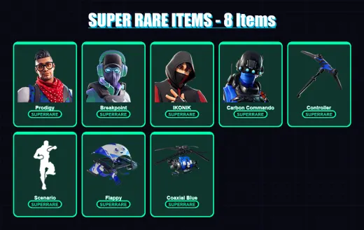 [PC/XBOX/PSN] | Prodigy | Breakpoint | IKONIK | Carbon Commando | Hybrid | 17 skin | 13 pickaxe | 21 emote | 15 glider | Lv150